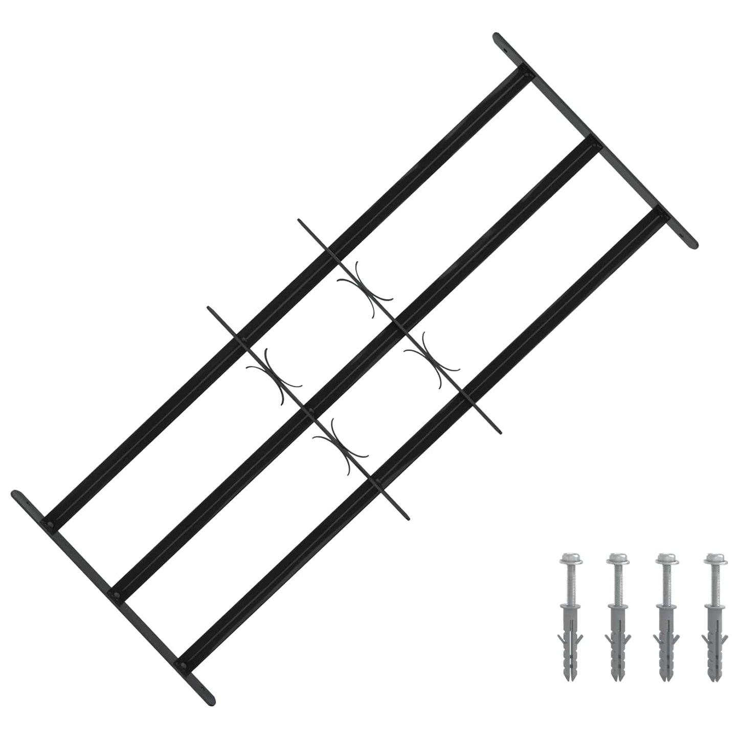 Window Grille 116 x 45 cm Powder-Coated Steel Black
