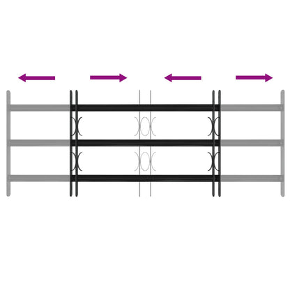 Window Grille 116 x 45 cm Powder-Coated Steel Black