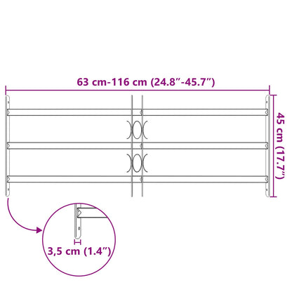 Window Grille 116 x 45 cm Powder-Coated Steel Black