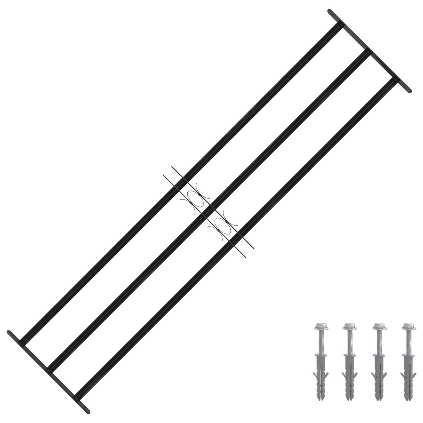 Window Grille 174 x 45 cm Powder-Coated Steel Black