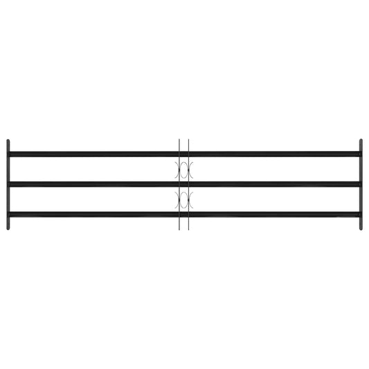 Window Grille Black 174 x 45 cm Powder-Coated Steel