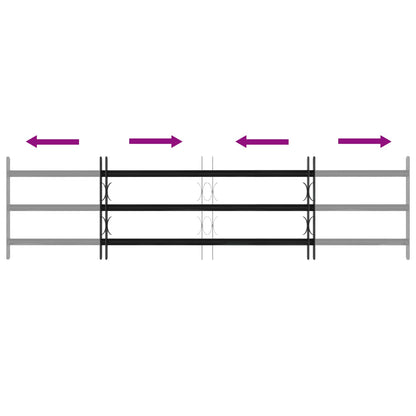 Window Grille 174 x 45 cm Powder-Coated Steel Black