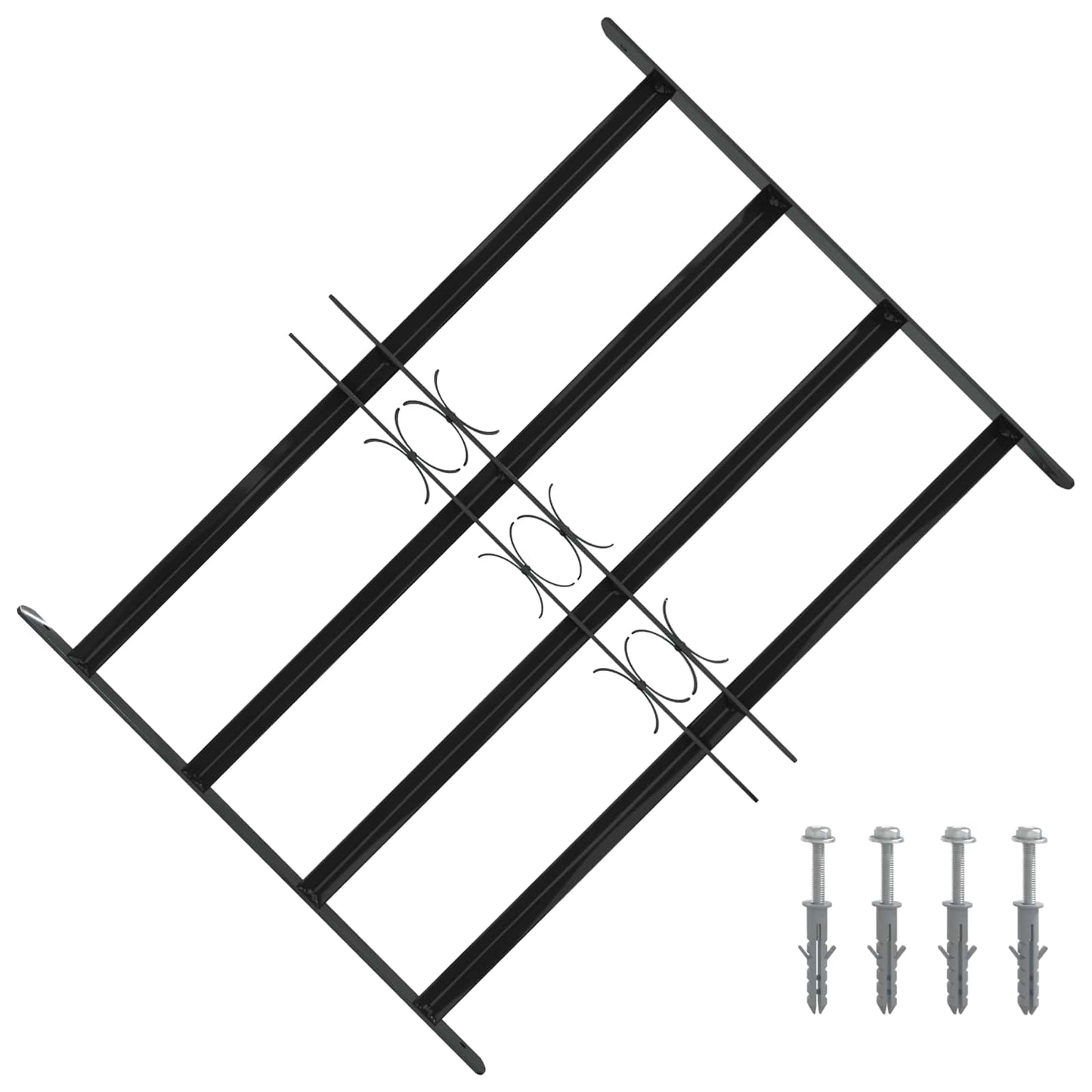 Window Grille 75.5 x 60 cm Powder-Coated Steel Black