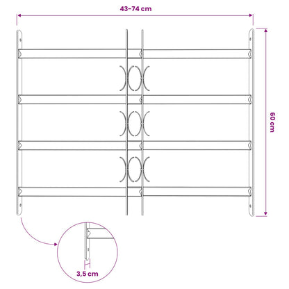 Window Grille 75.5 x 60 cm Powder-Coated Steel Black