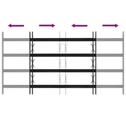 Window Grille 115 x 60 cm Powder-Coated Steel Black