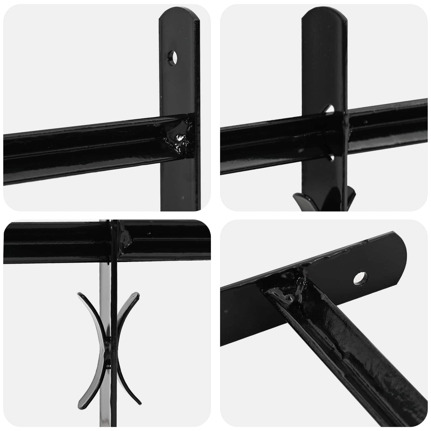 Window Grille 175 x 60 cm Powder-Coated Steel Black