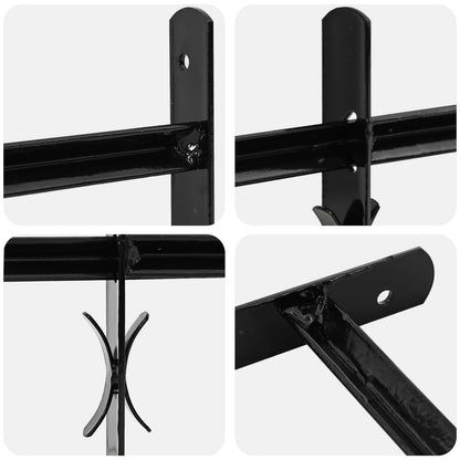 Window Grille 175 x 60 cm Powder-Coated Steel Black