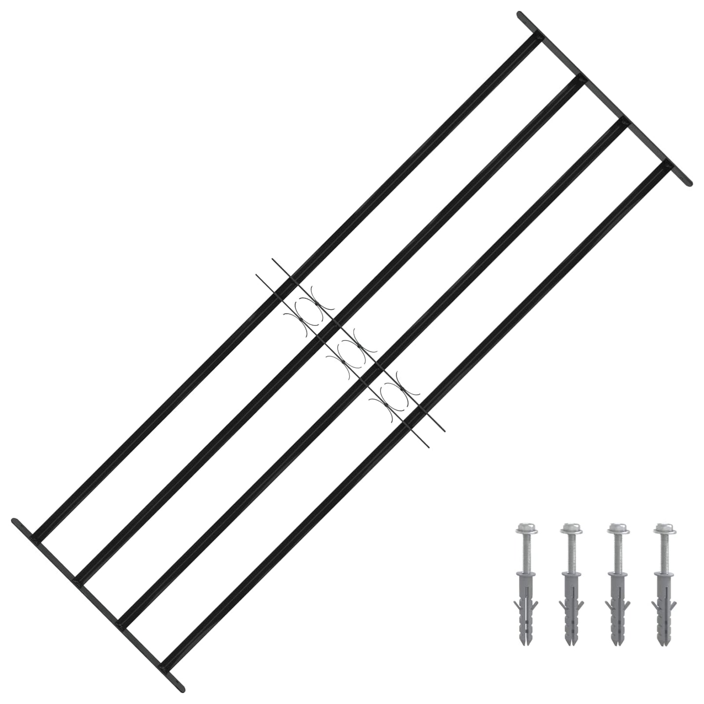 Window Grille 175 x 60 cm Powder-Coated Steel Black