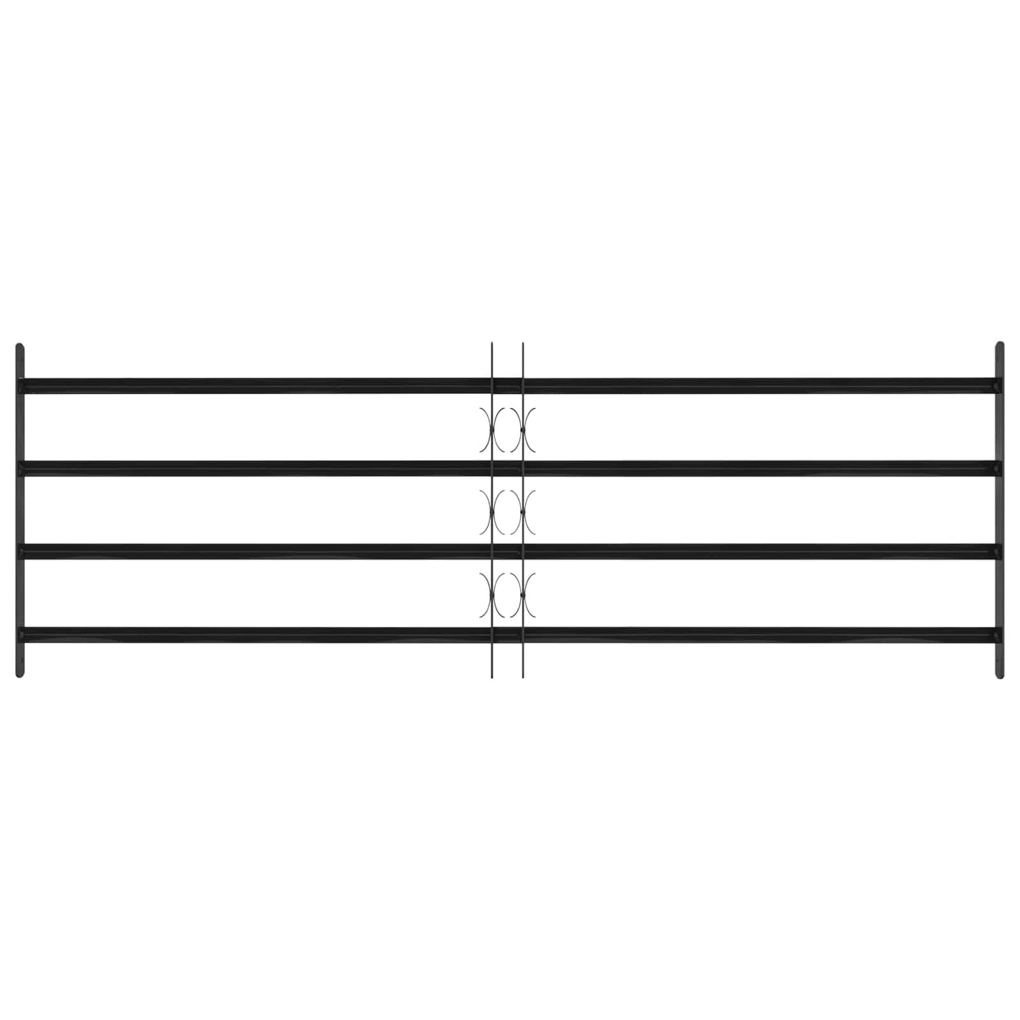 Window Grille 175 x 60 cm Powder-Coated Steel Black