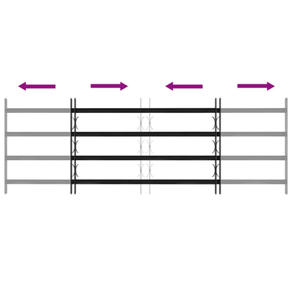 Window Grille 175 x 60 cm Powder-Coated Steel Black