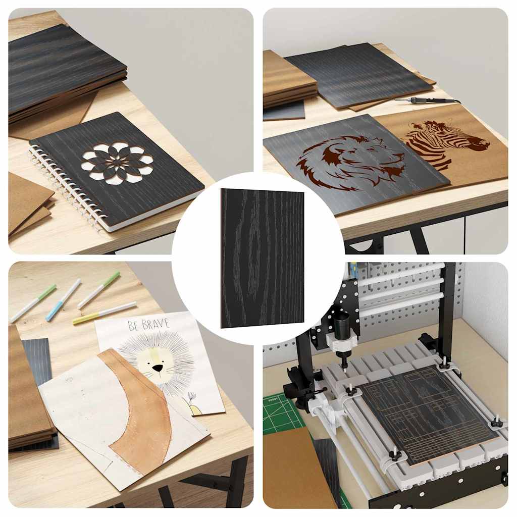 Decor Panels 12 pcs Black Oak 15 x 21 x 0.27 cm Engineered Wood