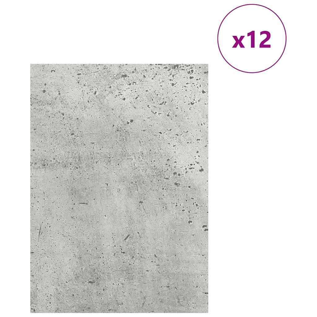 Decor Panels 12 pcs Concrete Grey 15 x 21 x 0.27 cm
