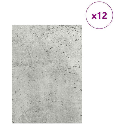 Decor Panels 12 pcs Concrete Grey 15 x 21 x 0.27 cm