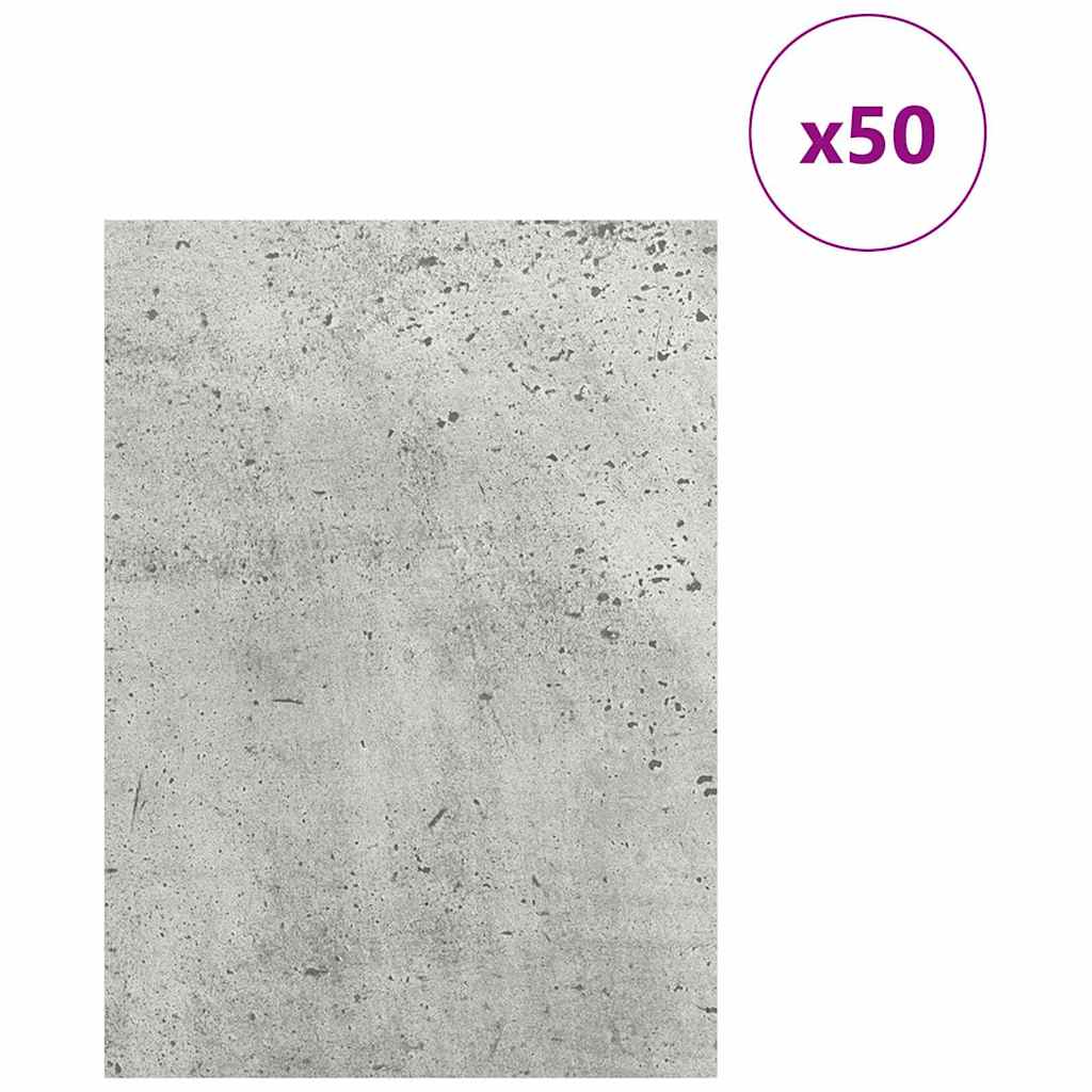 Decor Panels 50 pcs Concrete Grey 15 x 21 x 0.27 cm