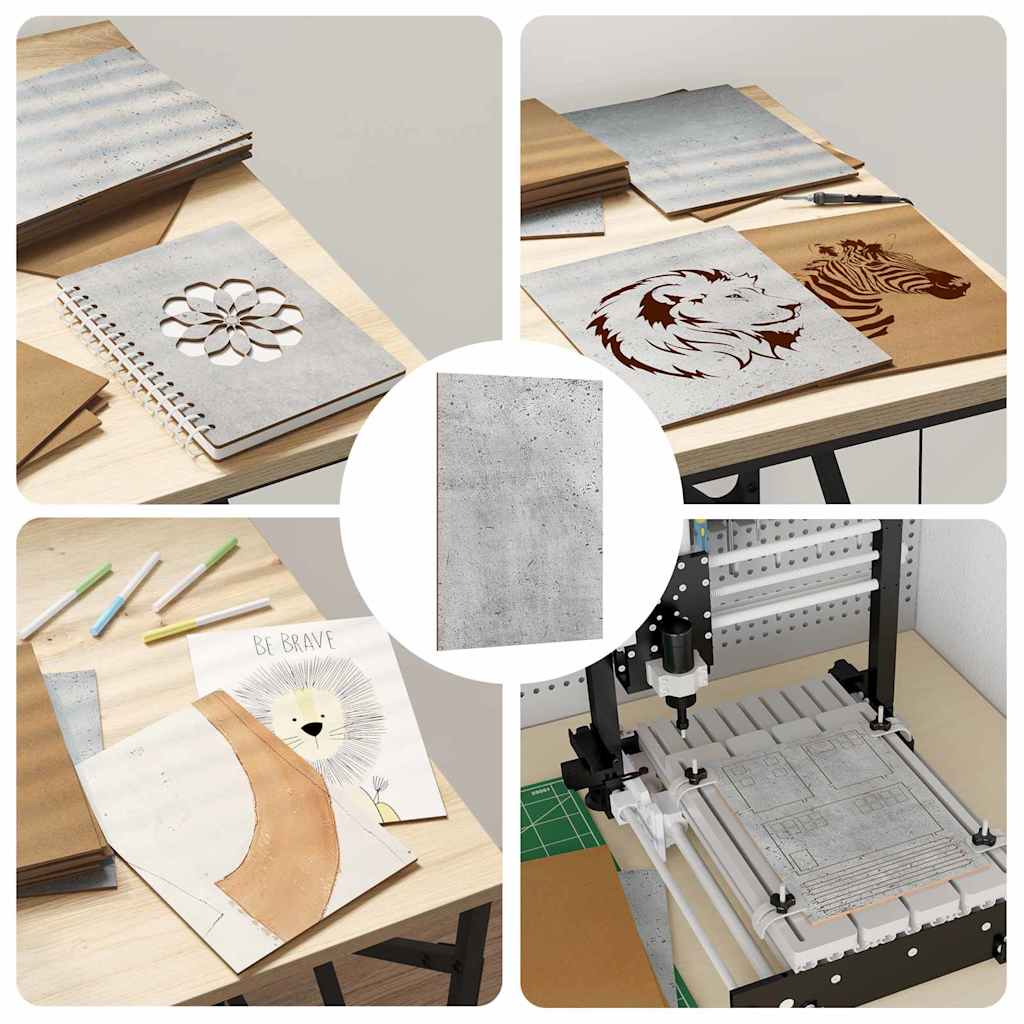 Decor Panels 150 pcs Concrete Grey 15 x 21 x 0.27 cm