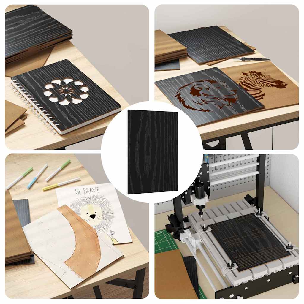 Decor Panels 12 pcs Black Oak 21 x 30 x 0.27 cm Engineered Wood