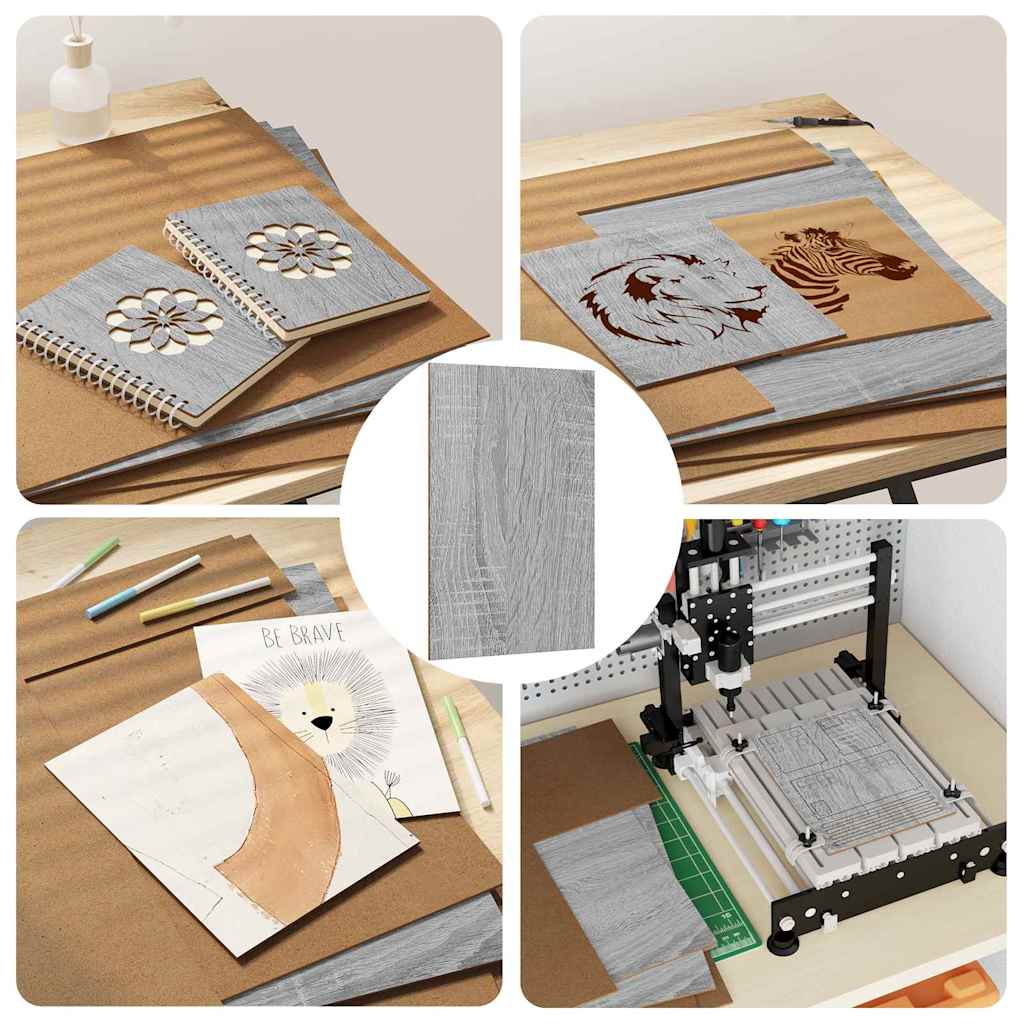 Decor Panels 50 pcs Grey Sonoma 40 x 60 x 0.27 cm