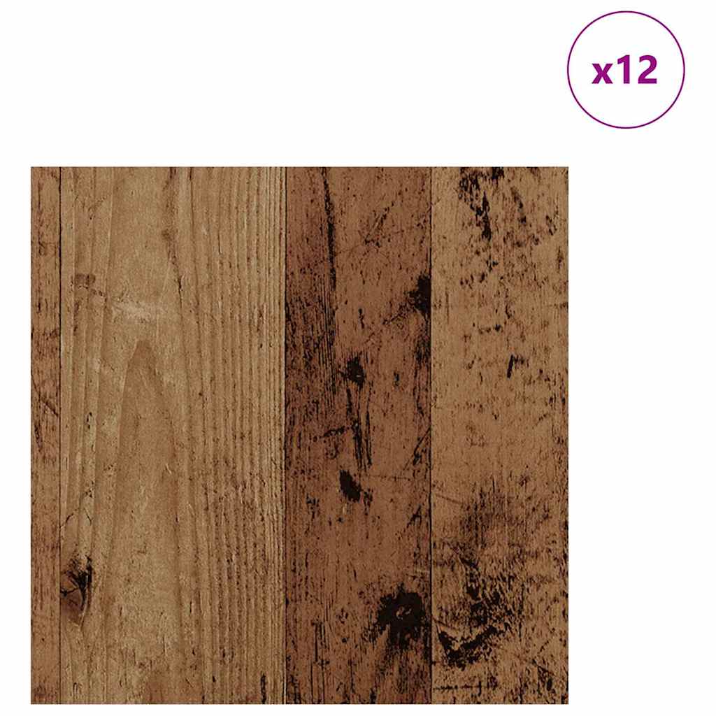 Decor Panels 12 pcs Old Wood 30 x 30 x 0.27 cm Engineered Wood