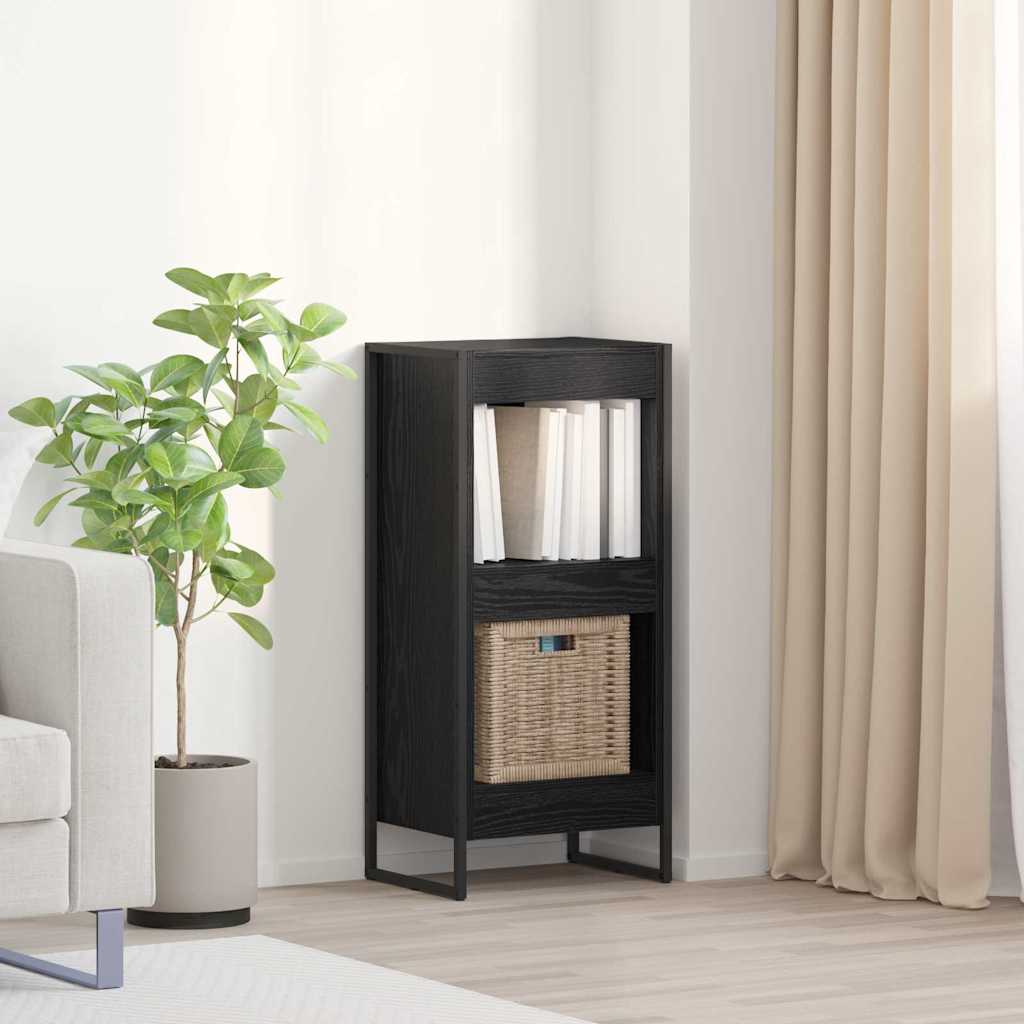 Book Cabinet Black Oak 40 x 30 x 86.5 cm Engineered Wood