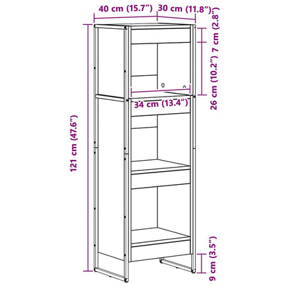 Book Cabinet Grey Sonoma 40 x 30 x 121 cm Engineered Wood
