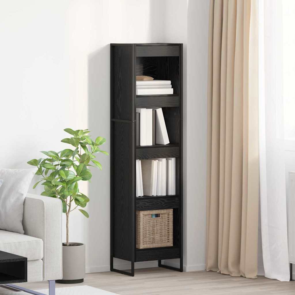 Book Cabinet 40 x 30 x 155 cm Engineered Wood Black Oak