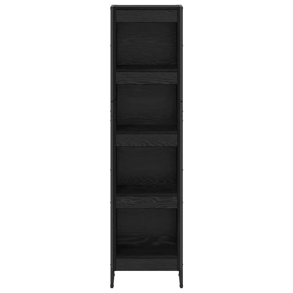 Book Cabinet Black Oak 40 x 30 x 155 cm Engineered Wood