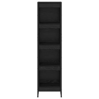 Book Cabinet Black Oak 40 x 30 x 155 cm Engineered Wood