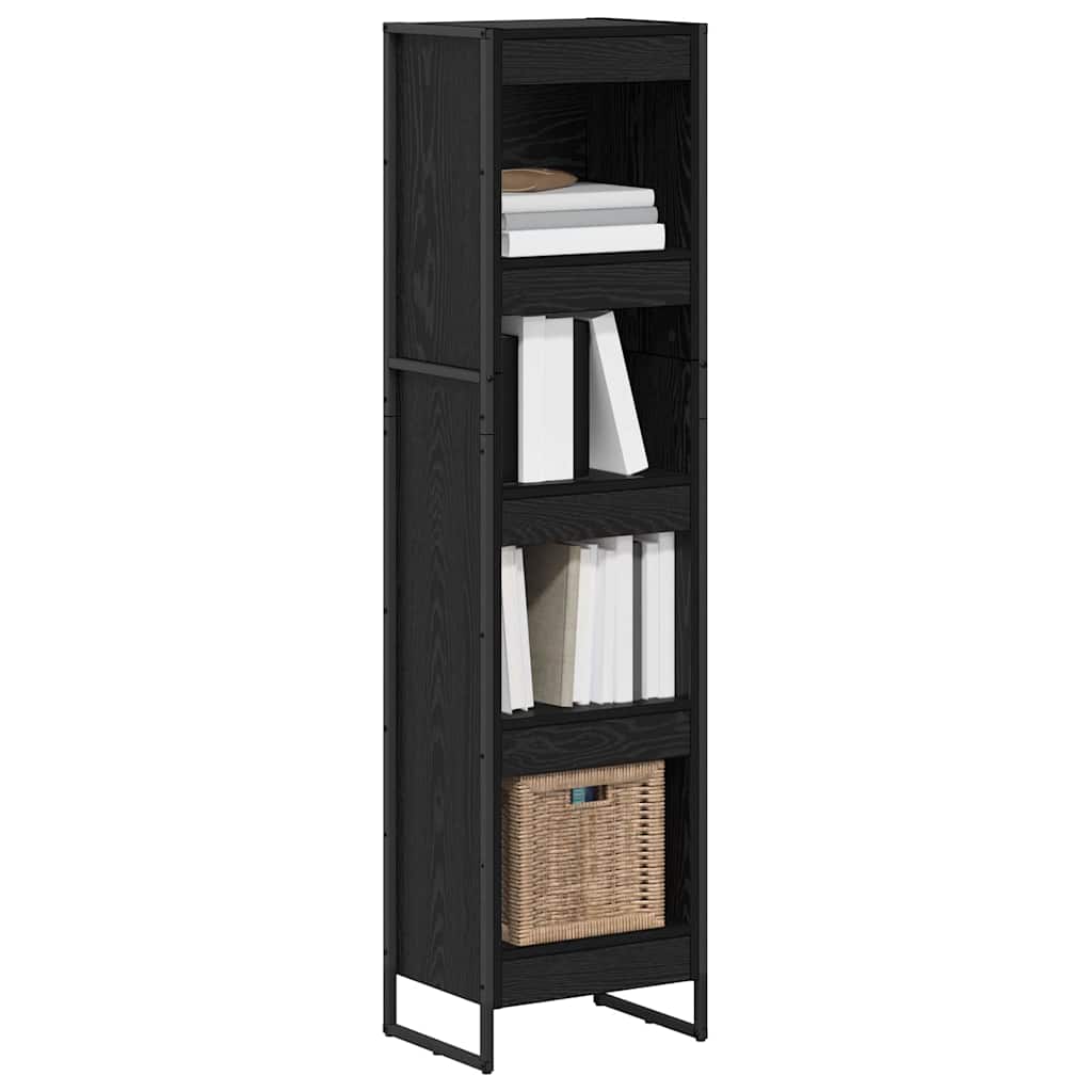 Book Cabinet 40 x 30 x 155 cm Engineered Wood Black Oak