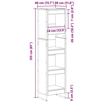Book Cabinet Old Wood 40 x 30 x 155 cm Engineered Wood