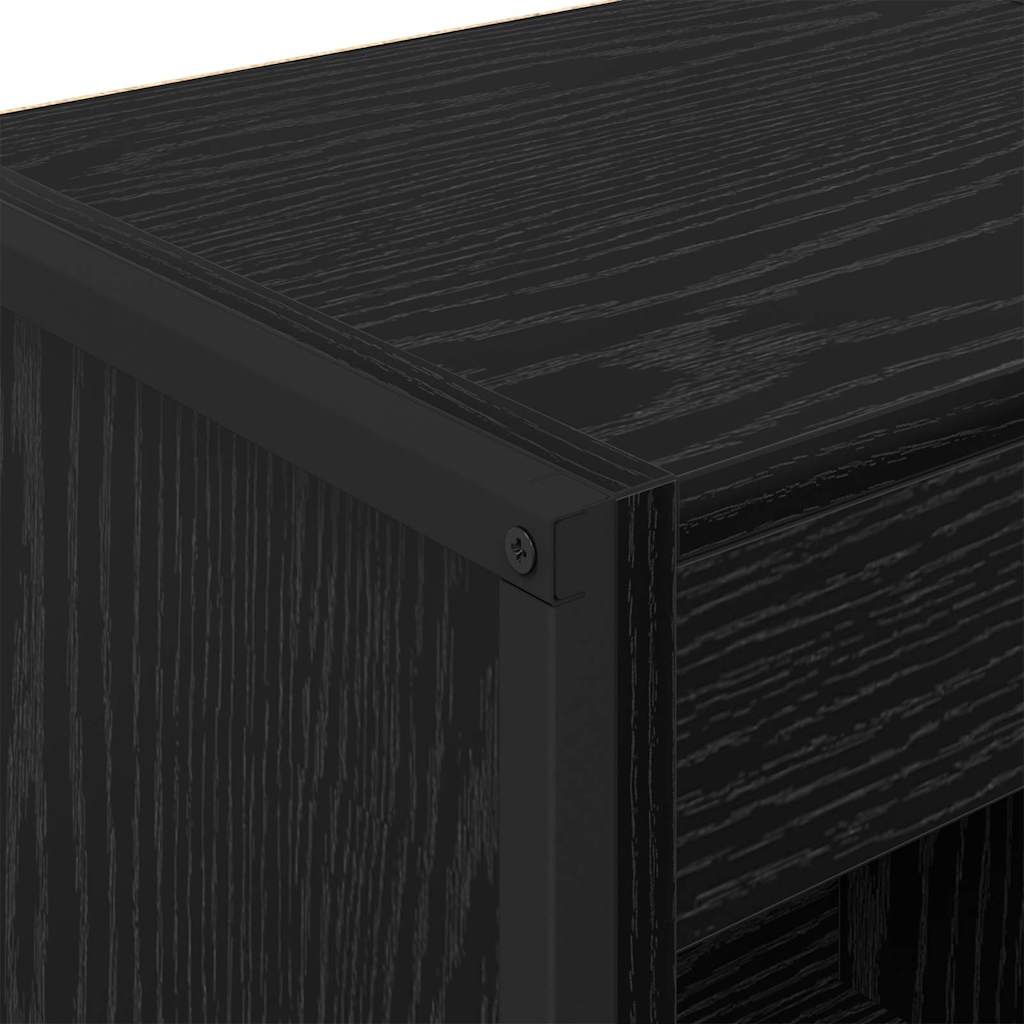 Book Cabinet Black Oak 40 x 30 x 189.5 cm Engineered Wood