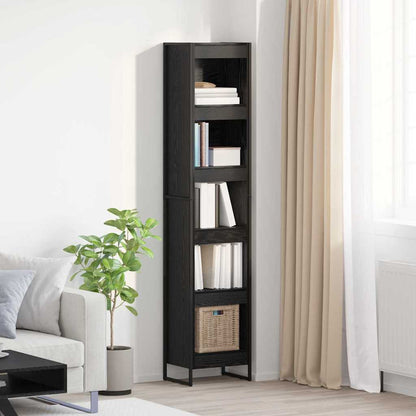 Book Cabinet Black Oak 40 x 30 x 189.5 cm Engineered Wood