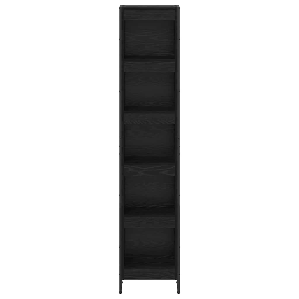Book Cabinet Black Oak 40 x 30 x 189.5 cm Engineered Wood