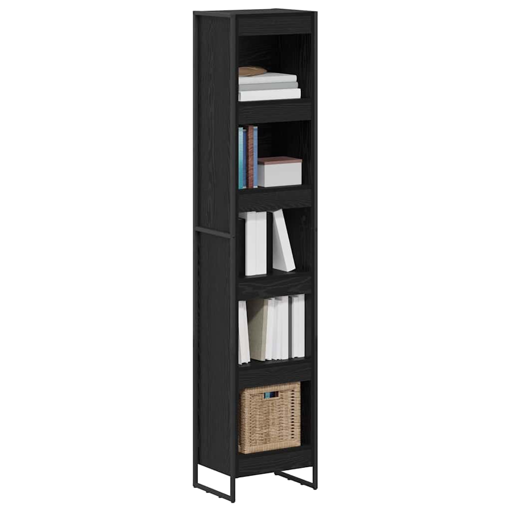 Book Cabinet Black Oak 40 x 30 x 189.5 cm Engineered Wood