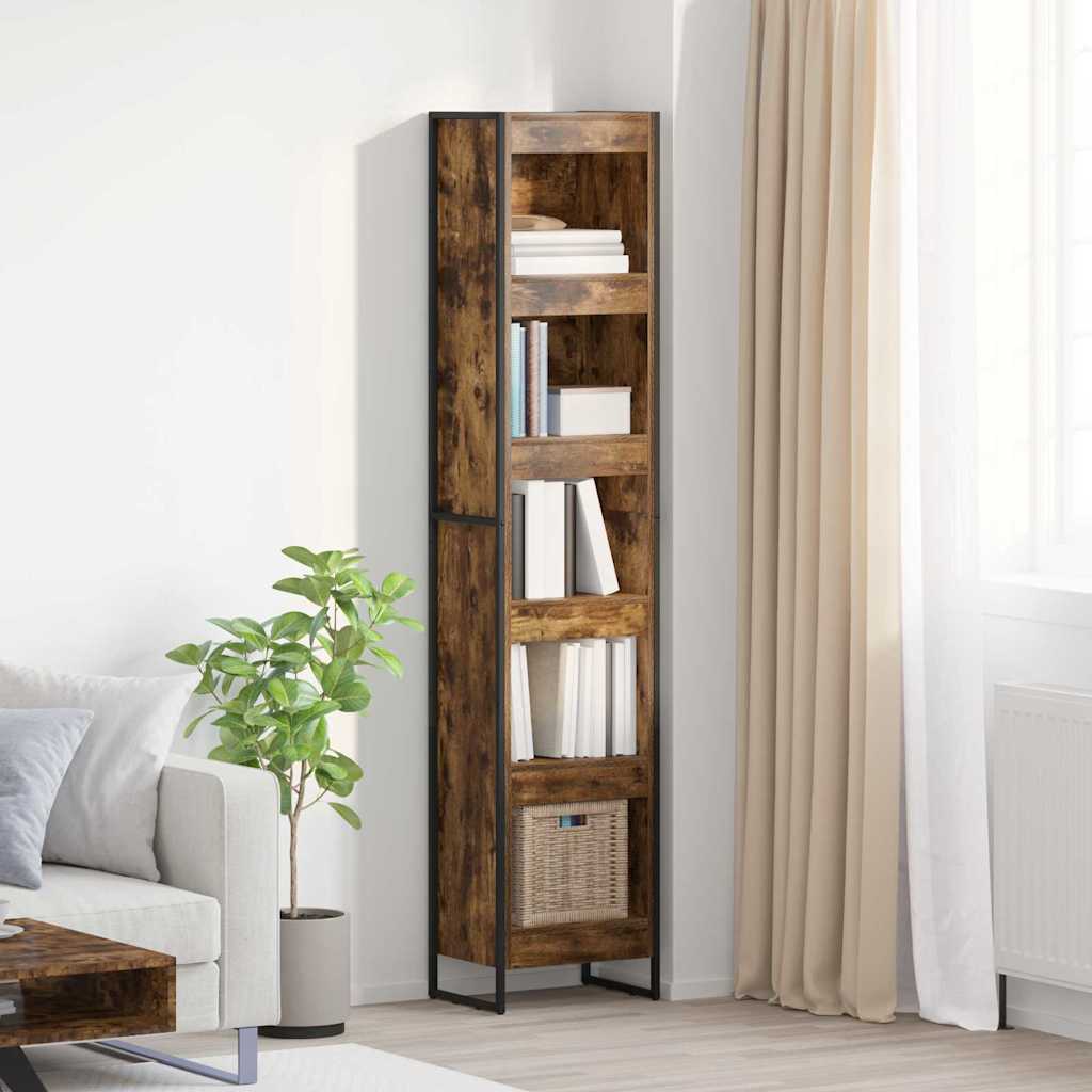 Book Cabinet Smoke Oak 40 x 30 x 189.5 cm Engineered Wood
