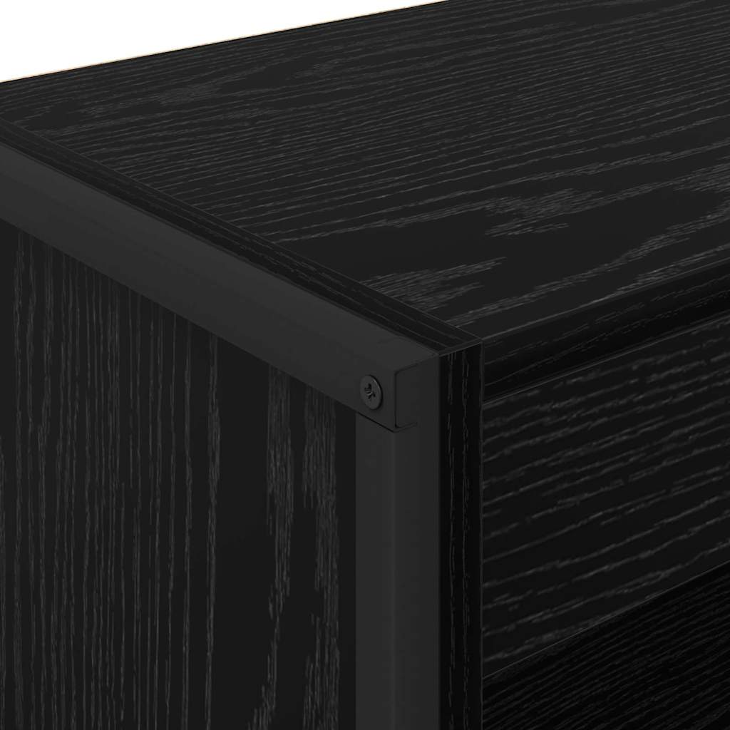 Book Cabinet Black Oak 60 x 30 x 86.5 cm Engineered Wood
