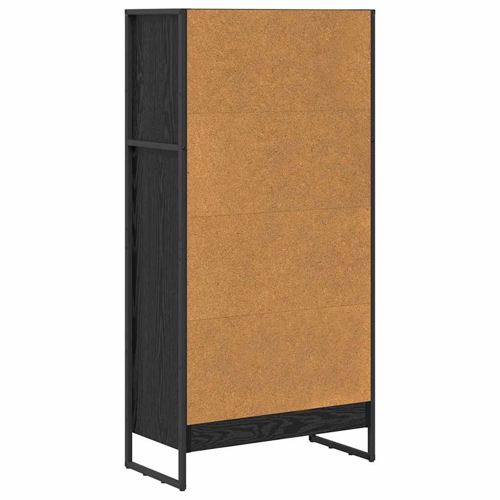 Book Cabinet 60 x 30 x 121 cm Engineered Wood Black Oak