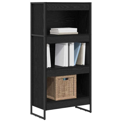 Book Cabinet Black Oak 60 x 30 x 121 cm Engineered Wood