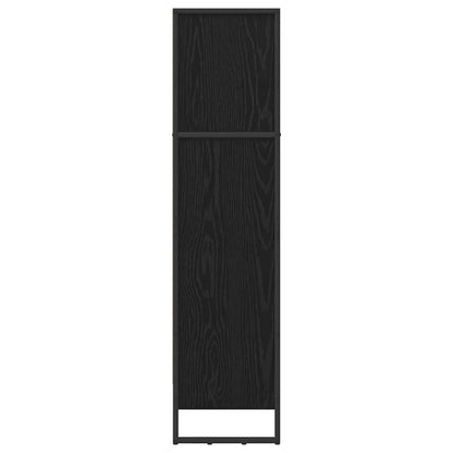 Book Cabinet Black Oak 60 x 30 x 121 cm Engineered Wood