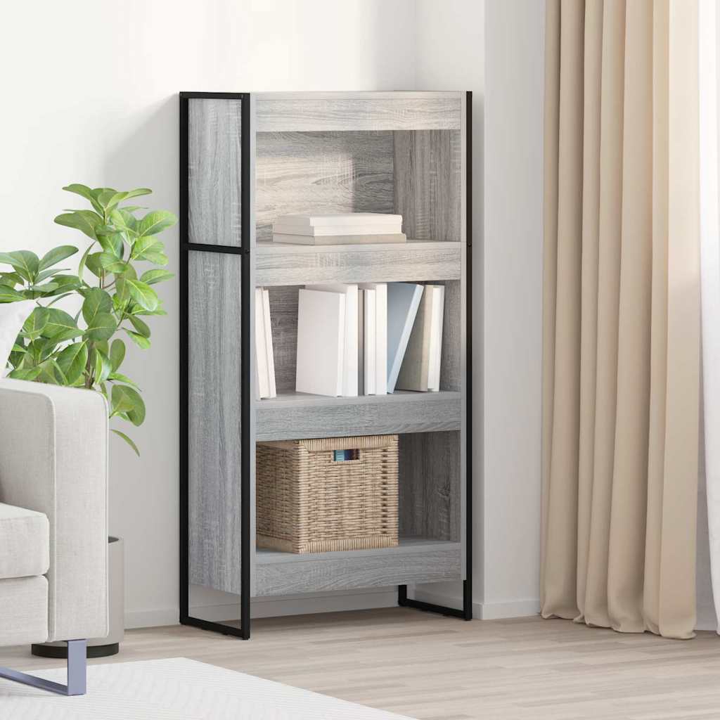 Book Cabinet 60 x 30 x 121 cm Engineered Wood Grey Sonoma
