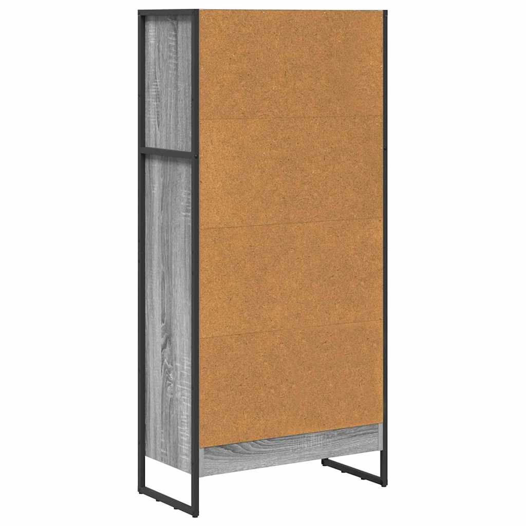 Book Cabinet 60 x 30 x 121 cm Engineered Wood Grey Sonoma