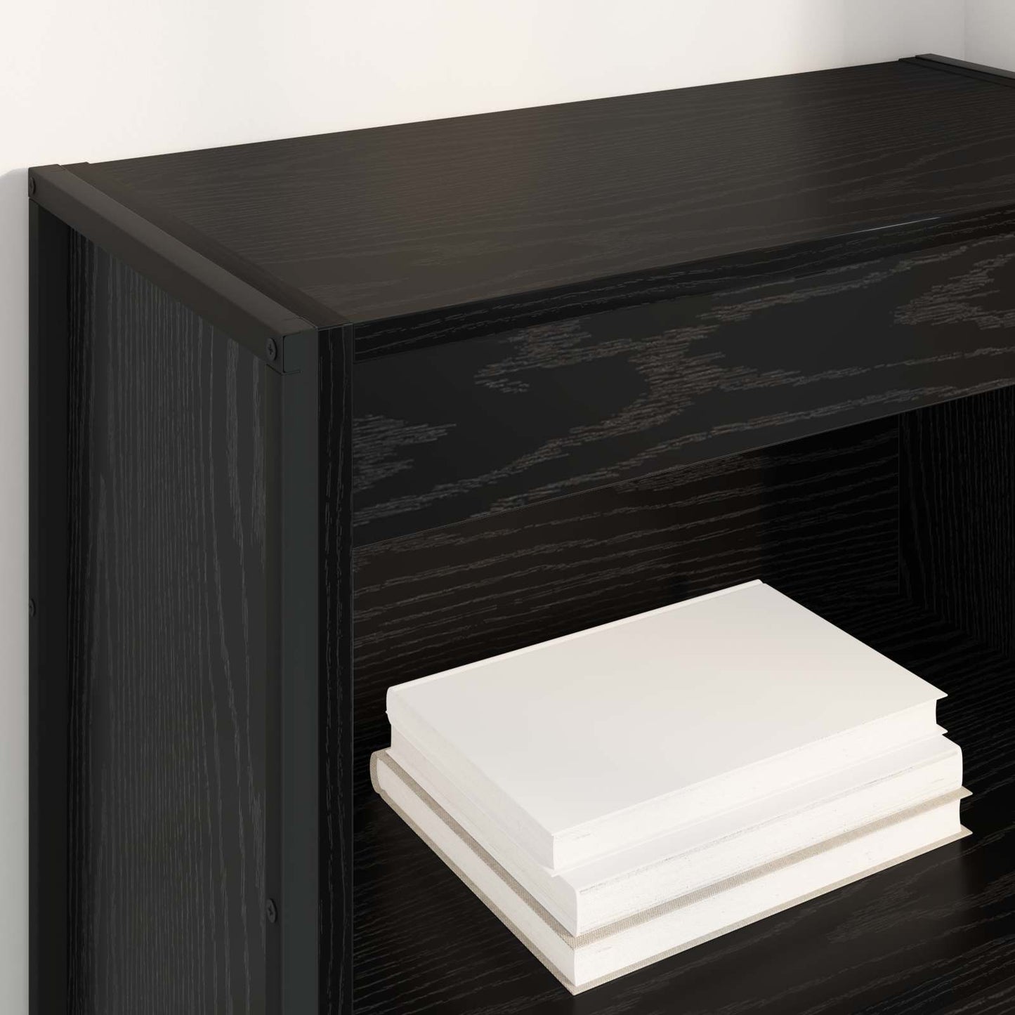 Book Cabinet Black Oak 60 x 30 x 155 cm Engineered Wood