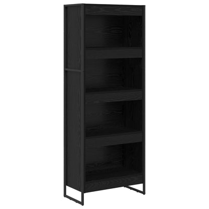 Book Cabinet Black Oak 60 x 30 x 155 cm Engineered Wood
