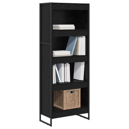 Book Cabinet 60 x 30 x 155 cm Engineered Wood Black Oak