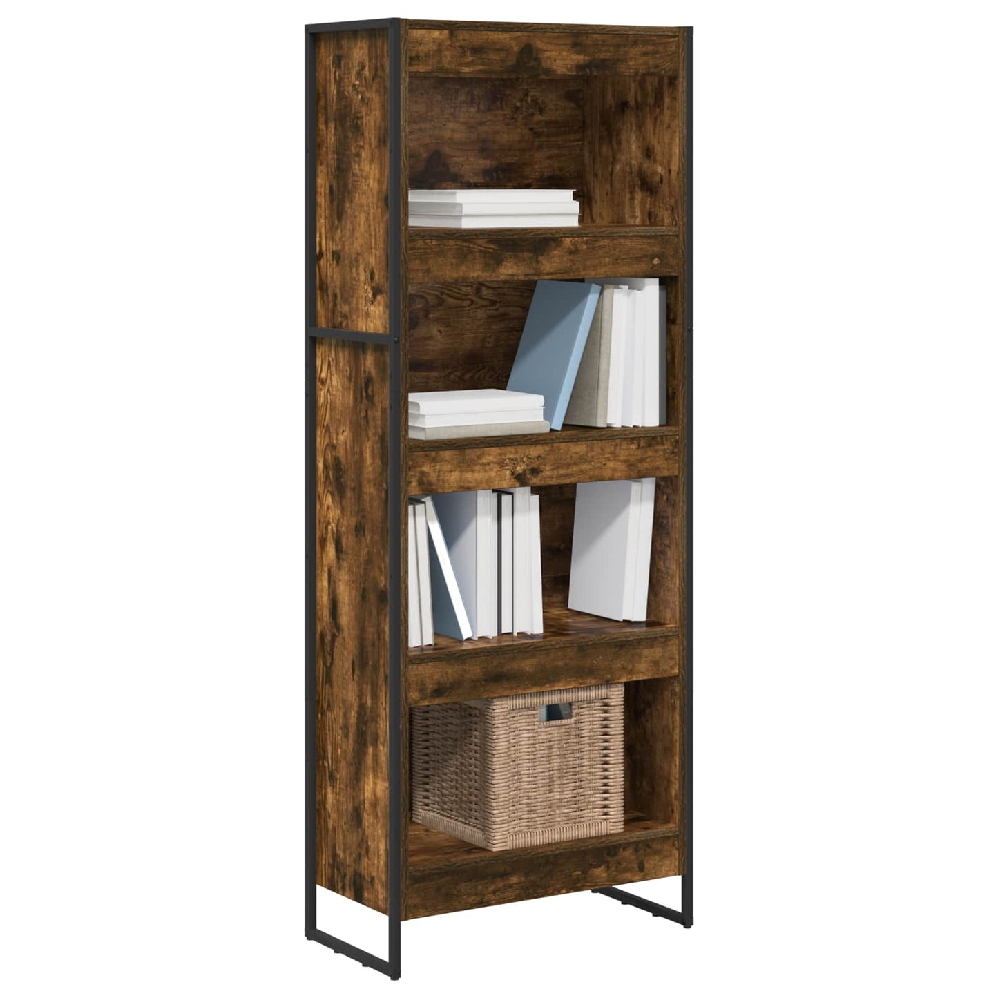 Book Cabinet Smoke Oak 60 x 30 x 155 cm Engineered Wood