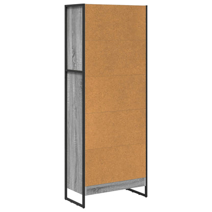 Book Cabinet 60 x 30 x 155 cm Engineered Wood Grey Sonoma