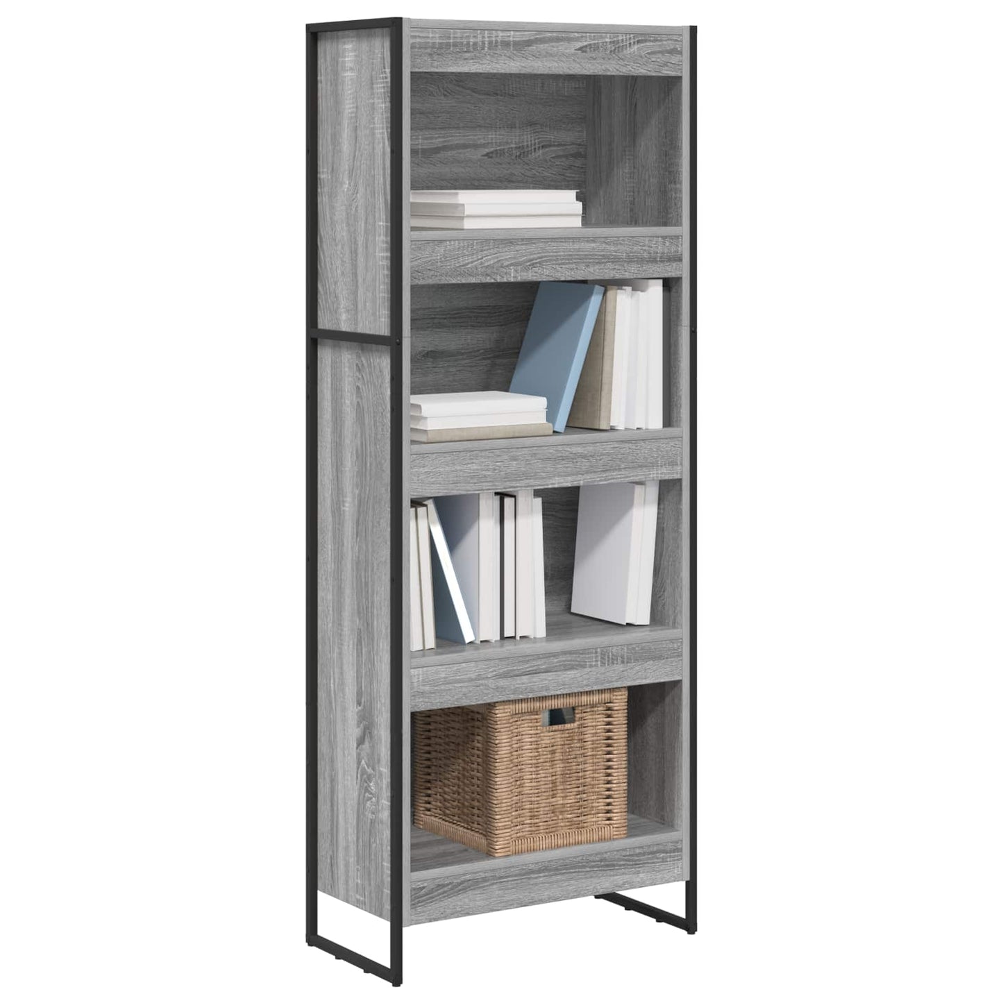 Book Cabinet 60 x 30 x 155 cm Engineered Wood Grey Sonoma