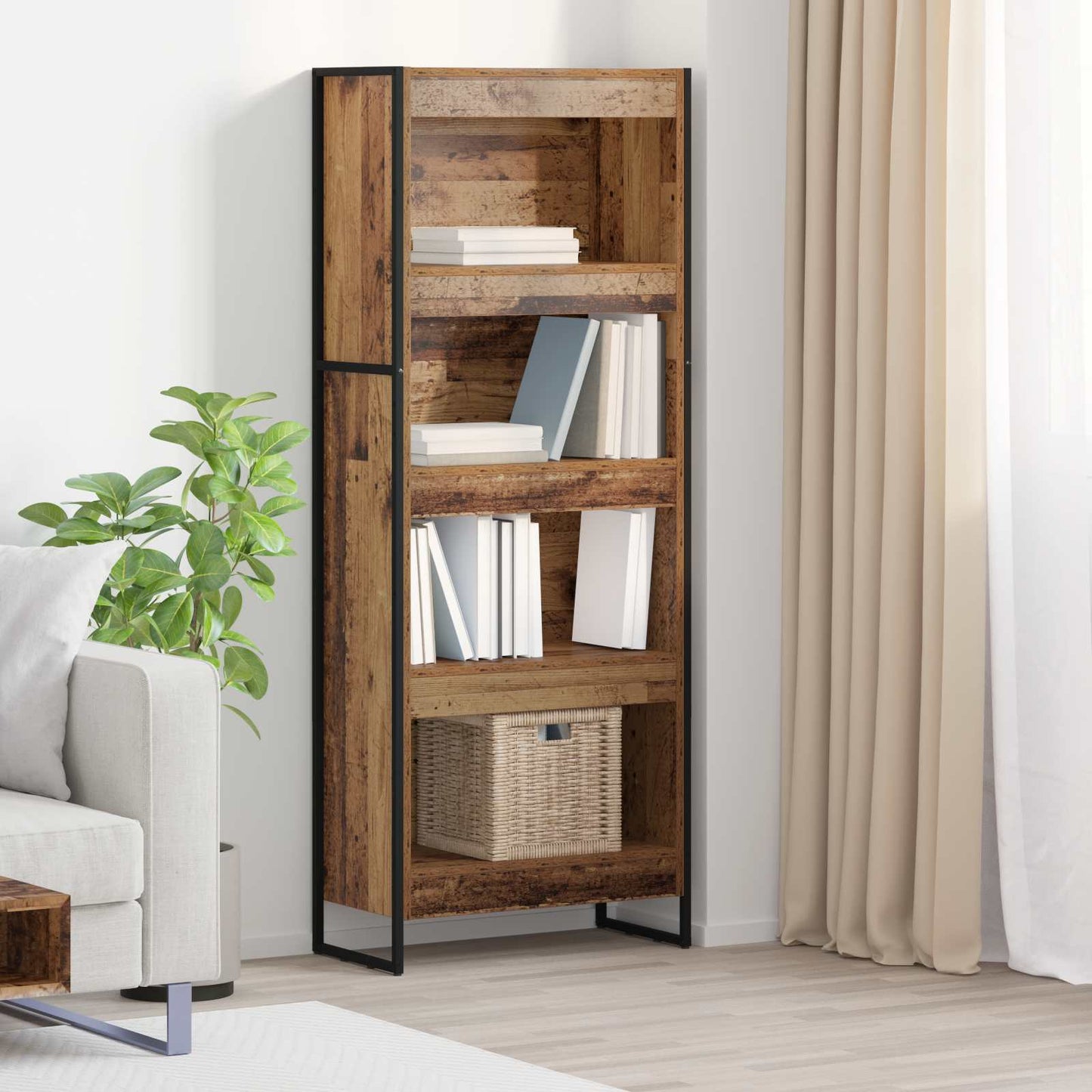 Book Cabinet Old Wood 60 x 30 x 155 cm Engineered Wood