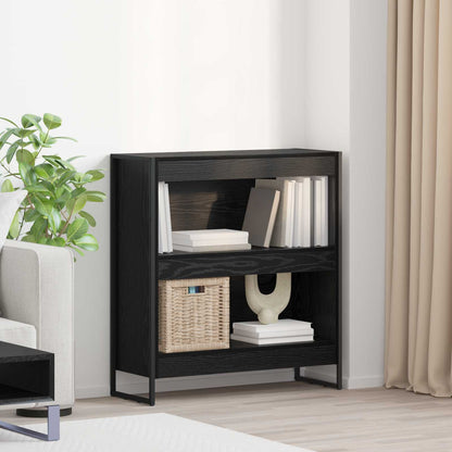Book Cabinet Black Oak 80 x 30 x 86.5 cm Engineered Wood