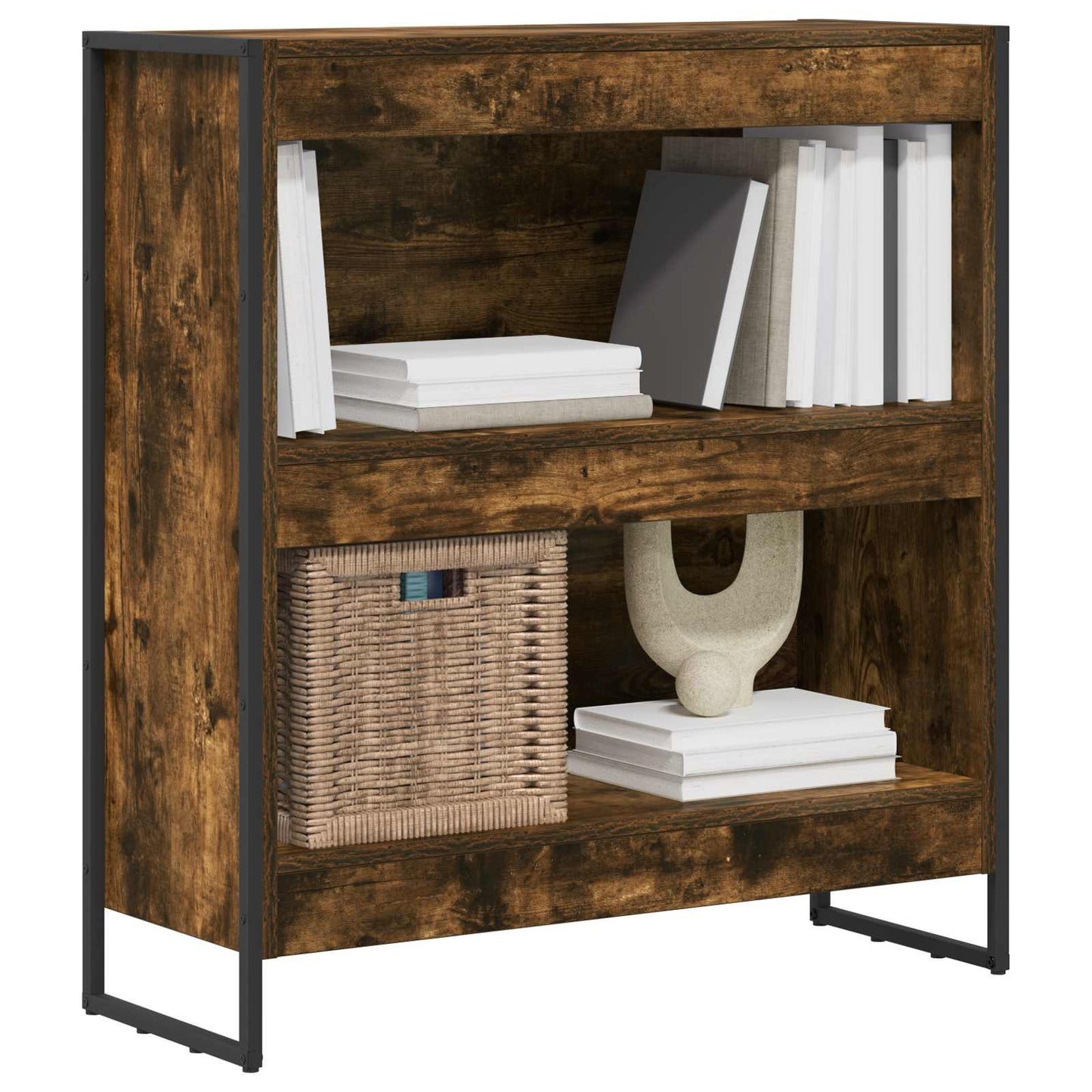 Book Cabinet Smoke Oak 80 x 30 x 86.5 cm Engineered Wood