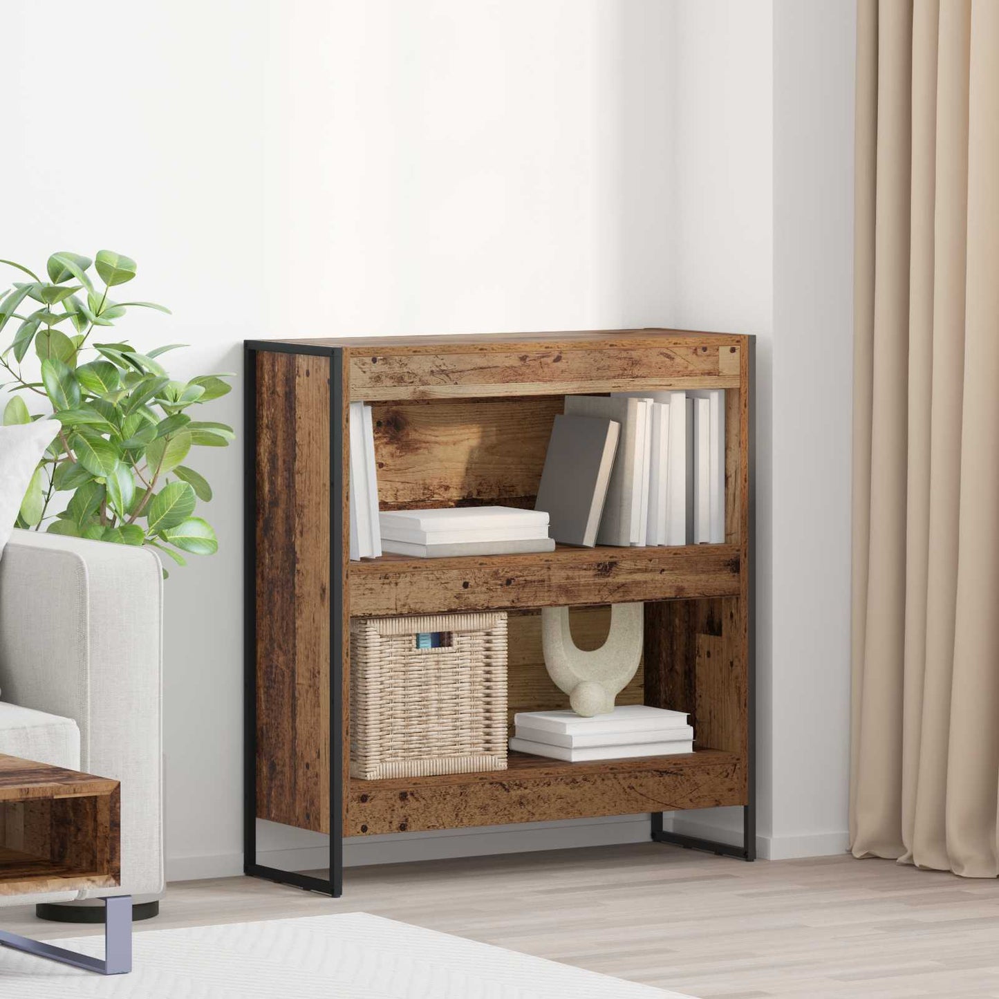 Book Cabinet Old Wood 80 x 30 x 86.5 cm Engineered Wood